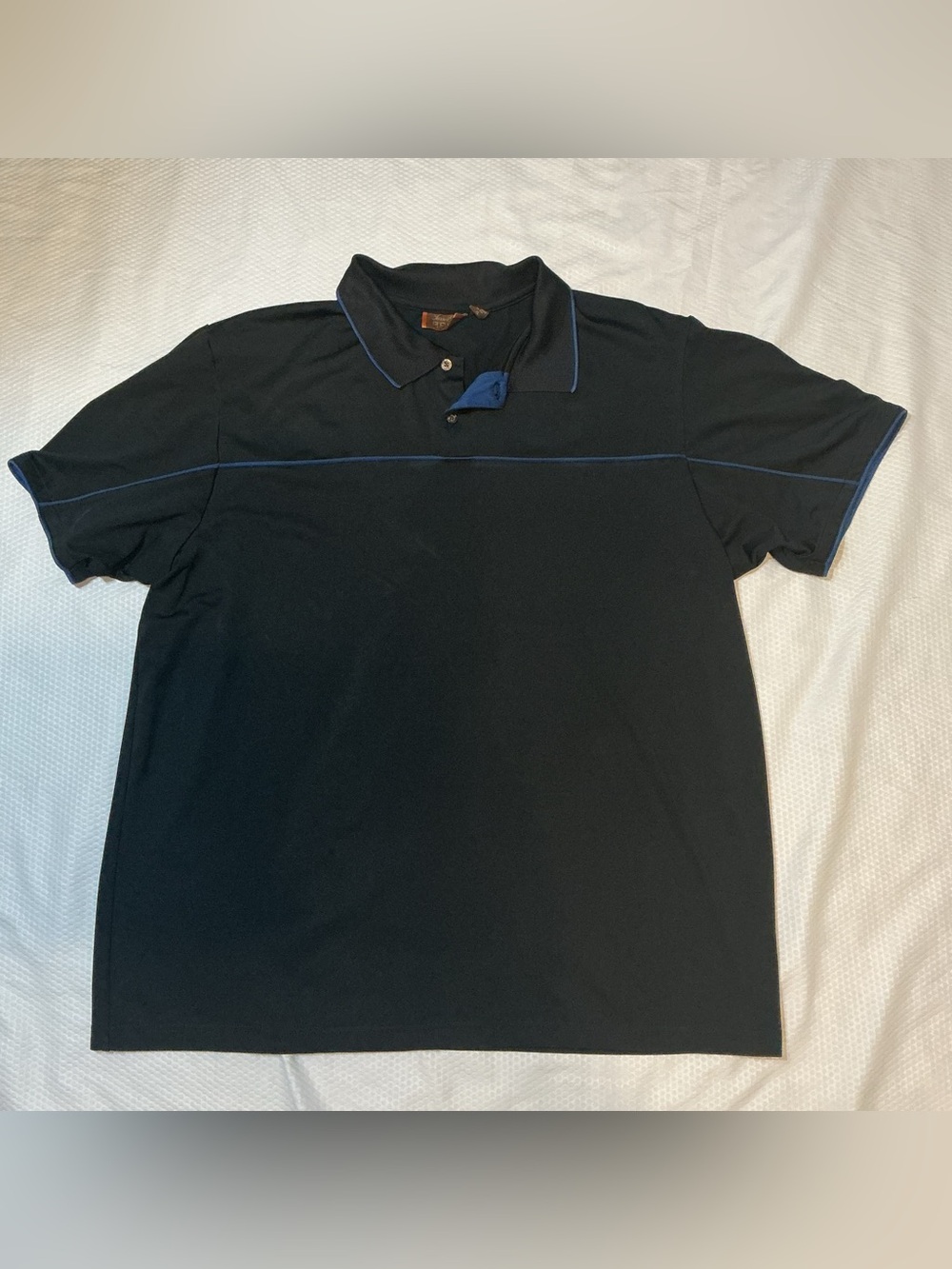 Tasso Elba Golf ,Black Polo with Blue Piping